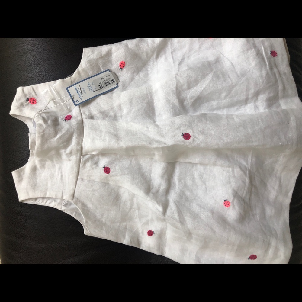 NWT 12 month Jacadi white Linen dress - Picture 2 of 4
